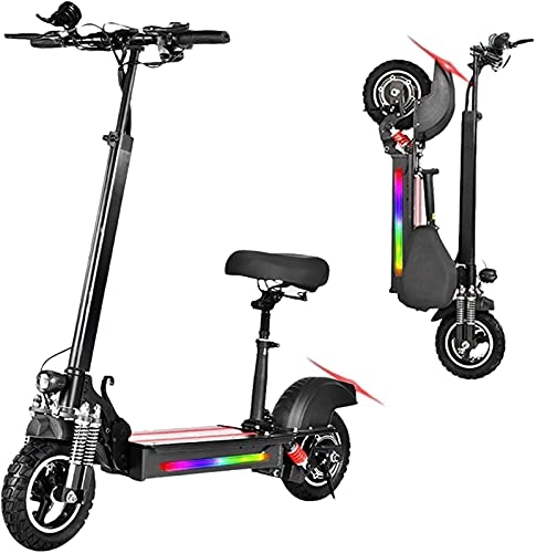 Electric Scooter : dh-2 Foldable Electric Scooters Adult with Seat, Urban Commuter Folding E-Scooter with 600W Motor, Max Speed 25MPH, 48V