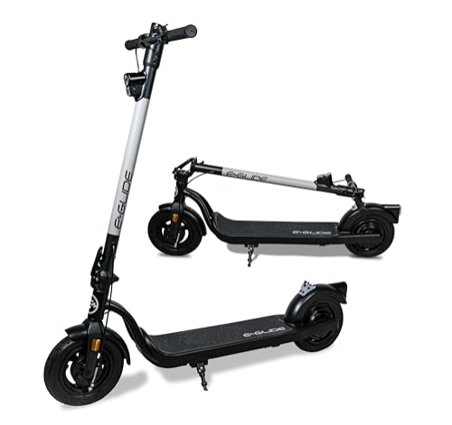 Electric Scooter : E-Glide 350 Watt Electric Scooter – This Electric Scooter for Adults has a Max Speed 25km / h – A range of 30km – Double Braking System – Foldable and Portable (grey)