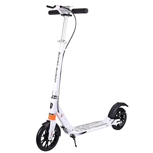 Electric Scooter : Eariy E-Scooter, Easy Folding Electric Scooter with Lightweight Brake, Oversized High Speed Wheels, Scooter for Adults Teenagers Children, White
