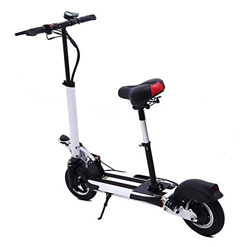 Electric Scooter : Electric Kick Scooter For Adults Max Load 200KG Height Adjustable Foldable Portable Commuting Scooter Up To 50-60 KM Range (Color : White black)