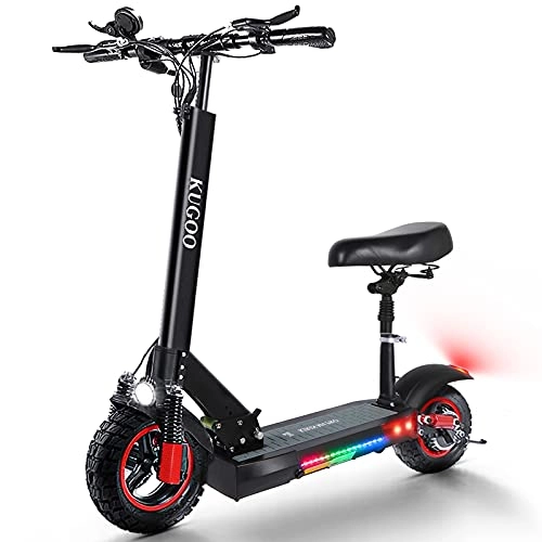 Electric Scooter : Electric Scooter Adult, 48V / 16Ah Li-Ion Large Battery, 45 km / h - 55 Km Long Range, 500W Motor, 10" Off-road Tires Foldable Commuter Electric Scooters with Seat - M4 Pro