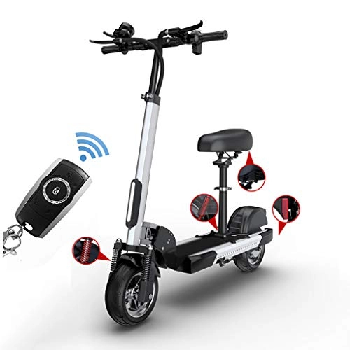 Electric Scooter : Electric scooter adults, aluminum alloy folding frame, 150kg high load and 10'' Vacuum explosion-proof tires, LED lighting and LCD display, 90KM Long Range, with USB Mobile phone Charging port