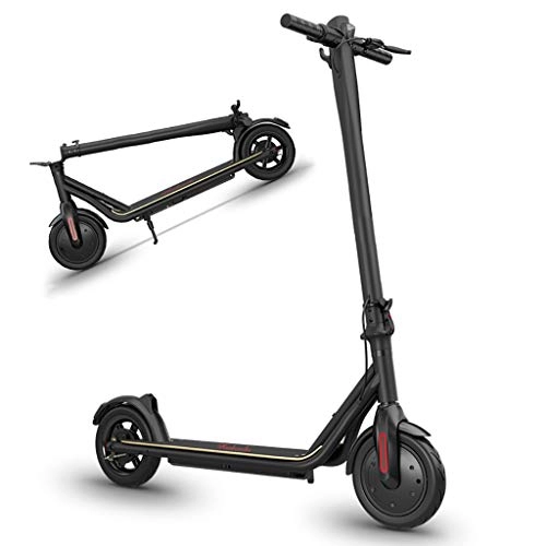 Electric Scooter : Electric scooter adults, aluminum alloy simple 3S folding frame, 120kg high load and 8.5 Inch large explosion-proof and durable tires, LED lighting and LCD display, 35KM Long Range, Black