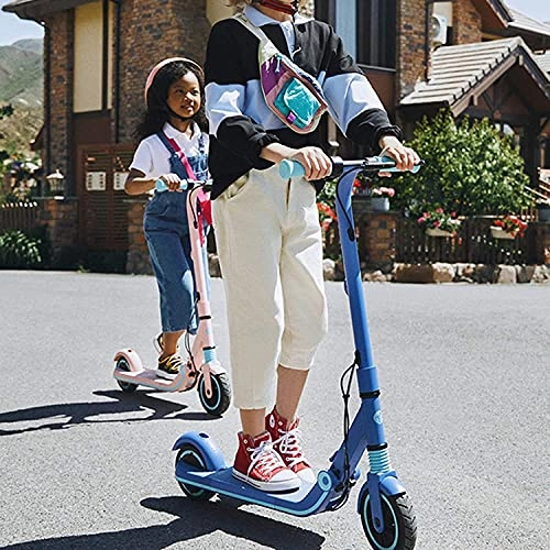 Electric Scooter : Electric scooter for boys and girls, light and foldable, folding electric scooter, rechargeable shockproof two-wheel scooters, Blue