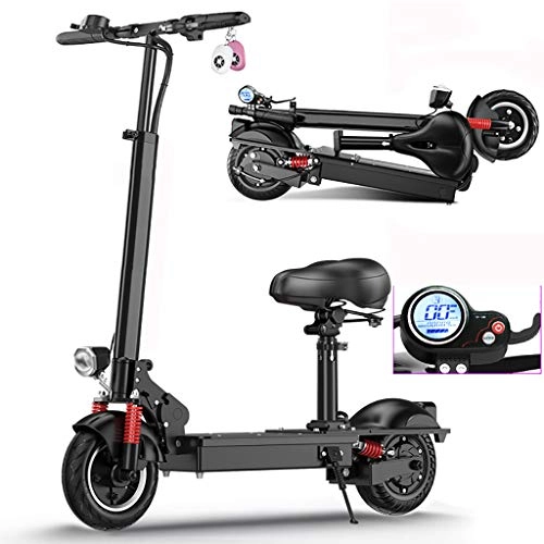 Electric Scooter : Electric Scooter With seat, 350W Power, 10'' E-Scooter, Foldable Adjustable Height with LCD Display, 30KM Long Range, 36V / 8.8AH Rechargeable Battery, Max Speed 45km / h, for Adult