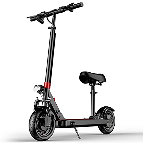 Electric Scooter : Electric Scooters Adult with Seat 350W, Off Road Tire Max Speed 30km / h, 30 km Long-Range, Battery 8Ah urban Commuter Foldable E- Scooter for Adults and Young People, White