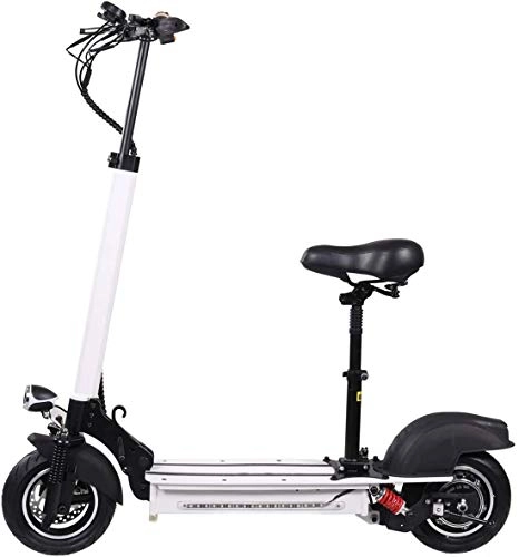 Electric Scooter : Electric Scooters for Adults Electric Scooters Electric Scooters Electric Scooters for Adults Foldable for Adults, 200 Kg Maximum Load Based 10 Inch 50 Km / H, White, 100km