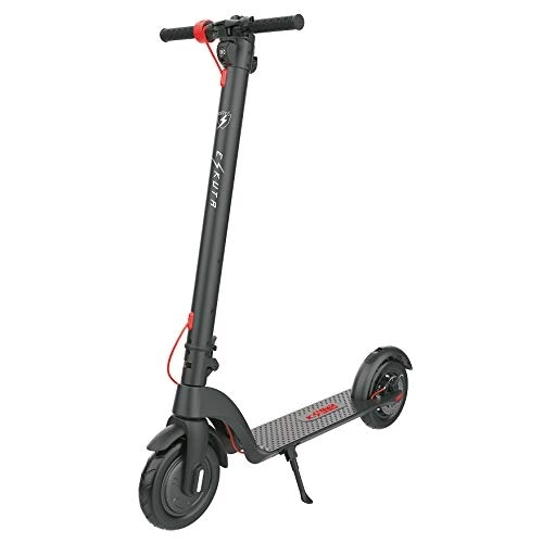 Electric Scooter : Eskuta KS-350 Electric Scooter - Lightweight Foldable Electric Scooter for Adults with Built-In LED Lighting, Removable Battery, High Efficiency Motor - Matt black