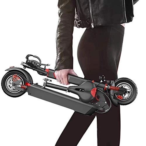 Electric Scooter : Foldable Adjustable Electric Scooter with Seat 500W 48V 40km / h, 13" Pneumatic Tires, Electronic Kick Scooter Vehicle with Lithium Battery USB LCD Display LED Lights for Adult