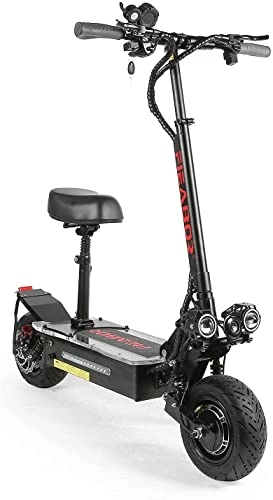 Electric Scooter : Foldable Electric Scooter Adult 50mph with Seat, 11 Inch Pneumatic Fast E Scooter 5600w Dual Motor Up to 62 Miles, 60V 27AH Long Range Commuter Electric Scooter for Adults and Teens
