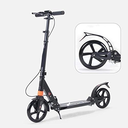 Electric Scooter : Folding Scooter scooter Electric Scooter Front and Rear Suspension, One-step Electric Scooter, Suitable for Adults, Commuting and Traveling (Color : Black)