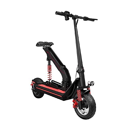 Electric Scooter : FUJGYLGL Adult Electric Scooter, 10-inch Vacuum Explosion-proof Tire 350W Motor Top Speed of 40 Km / H with LCD Display Seat Folding
