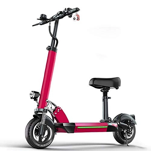 Electric Scooter : FUJGYLGL Commuter-shaped Electric Scooters, Handle and Seat Height Adjustable 500W Motor 10-inch Tire Maximum Speed 50km / H