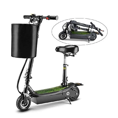 Electric Scooter : FUJGYLGL Electric Scooter， Adjustable Height, Hand Disc Brake + Rear Fender Brake, Foldable, Lightweight Aluminium Alloy