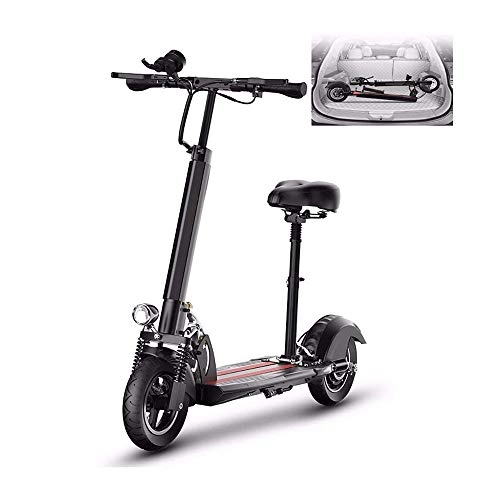 Electric Scooter : FUJGYLGL Electric Scooter for Adult, Folding Scooter with Dual Shock Absorption, Dual Disc Brakes and Color LED Display 3 Speed Modes，for Travel and Commuting