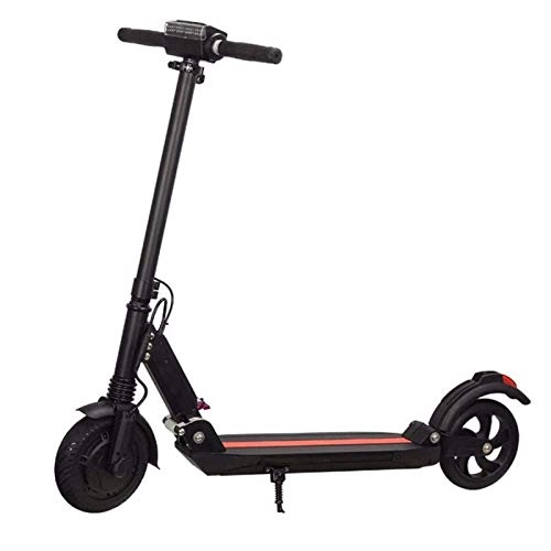 Electric Scooter : FUJGYLGL Foldable Electric Scooter, Adult Portable Scooter 8 Inch Tire 50KM Tire Long-Lasting Battery Digital Display Electronic Brake System, Black (Color : Black)