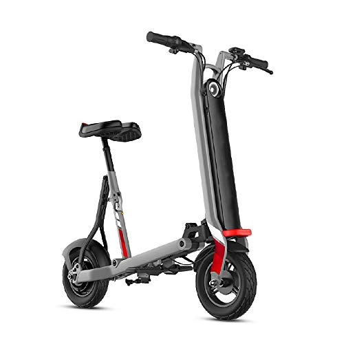 Electric Scooter : FUJGYLGL Folding Electric Scooter, 250W Motor LCD Display, 10-inch Honeycomb Explosion-proof Tire with LED Light Speed 25km / H with Seat