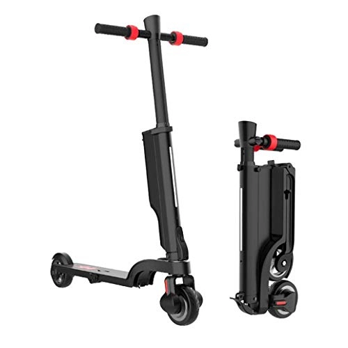 Electric Scooter : FUJGYLGL Folding Electric Scooter, 3 Speed Modes, LCD Display, Waterproof, LED Light, 5.5 Inch Solid Tire Electric Kick Scooter Portable City Commuting Tool for Adults and Teens