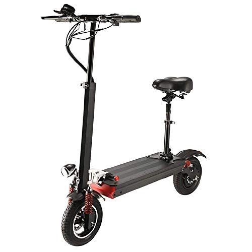 Electric Scooter : FUJGYLGL Folding Electric Scooter with LED Display 36V / 18AH Battery with 10 Inch Pneumatic Tires Suitable for Adult Commuters