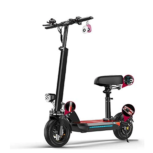 Electric Scooter : FUJGYLGL Folding Lithium Battery Electric Scooter, USB Charging 500 W High-power Motor with Waterproof LCD Display Top Speed 45 Km / H, 10-inch Tires