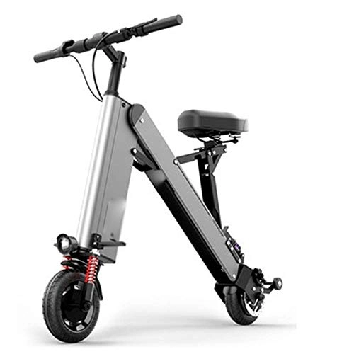 Electric Scooter : FUJGYLGL Mini Folding Electric Car, Folding Scooter with Long-Range Battery, Up to Solid Tires with Disc Brake