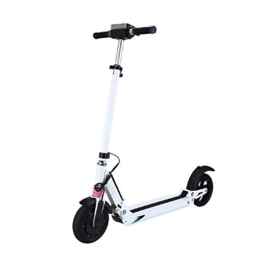 Electric Scooter : FUJGYLGL Portable Electric Scooter, 350W High-power Motor with Tires, Speed 20KM / H Maximum Load 25KM / H Suitable for Teenagers Commuting (Color : White)