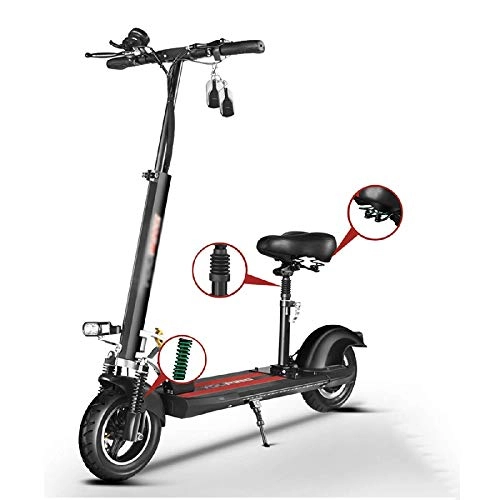 Electric Scooter : FUJGYLGL Portable Electric Scooter, 500w Motor Mini Adult Scooter with Folding Seats and Handlebars for Off-road Riding