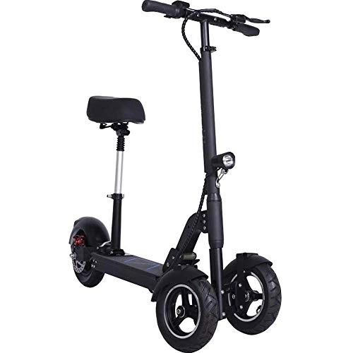 Electric Scooter : FUJGYLGL Portable Electric Scooter for Adult, Scooter with Detachable Seat, Aluminum Alloy Body, Foldable, with Shock Absorption, Inverted Three-wheel Structure, Easy to Fall