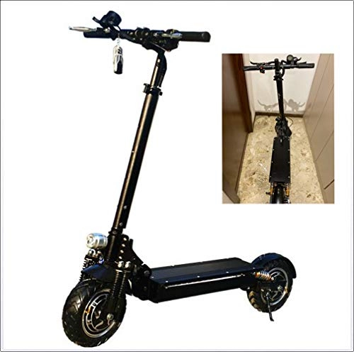 Electric Scooter : FZ FUTURE Rechargeable Battery Kick Scooters, Foldable Electric Scooter, LED Lights Powerful 2400W Motor, Portable Folding Design for Adults and Kids, 50kmrange