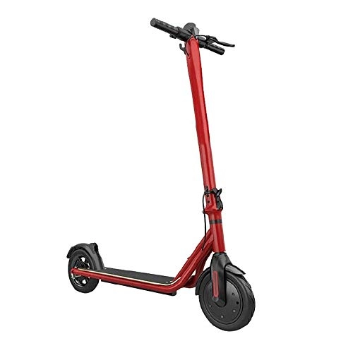 Electric Scooter : Hammer Electric Scooter, 25 Miles Long-Range Battery, Up to 22 MPH, Easy Fold and Carry Design, Ultra-Lightweight Aluminum Alloy, Black (Color : Red)