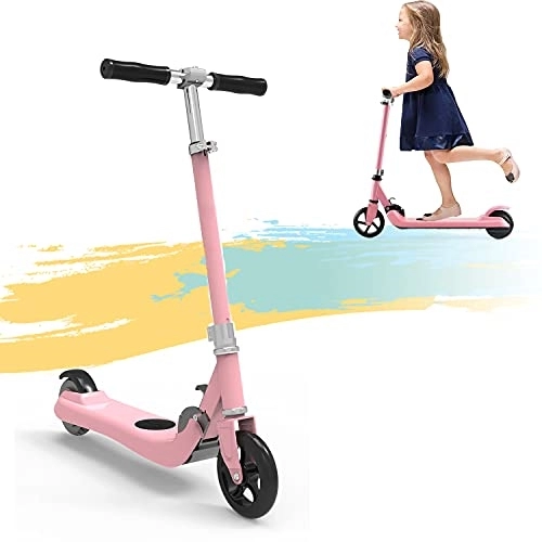 Electric Scooter : HappyBoard HST Q3 Electric Scooter Height Adjustable Smart E Scooter Kick Scooter Stunt Scooter 100 W | 25.2V 0.9A Battery | 6 km / h for Kids (Pink)