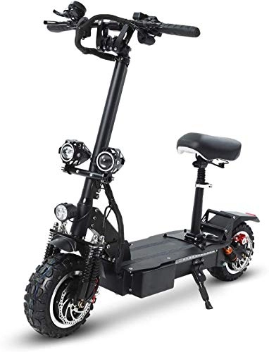 Electric Scooter : Helmets Electric Scooter 5400W Dual Motor Double Suspension Max Speed 85km / h 11-inch Off-road Tire Foldable Commuting Scooter Load-bearing 400kg With Seat