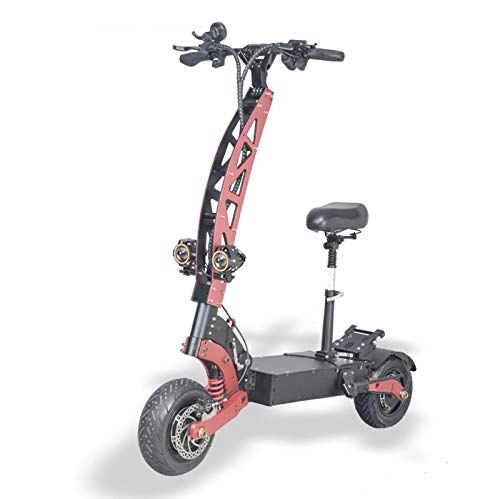 Electric Scooter : Helmets Electric Scooter For Adult 5600W Dual Motor And 60V 33Ah, Speed 85km / h Double Suspension 11inch Foldable Commuting Scooter, Load 250kg, Front And Rear Oil Brakes, Endurance 100km