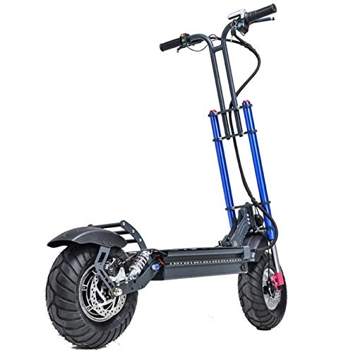 Electric Scooter : Helmets Electric Scooters 2400W Motor Double Drive Spring Hydraulic Shock Absorption Max Speed 85km / h 11 Inch Off-road Tire Foldable Commuting Scooter With Seat Suitable