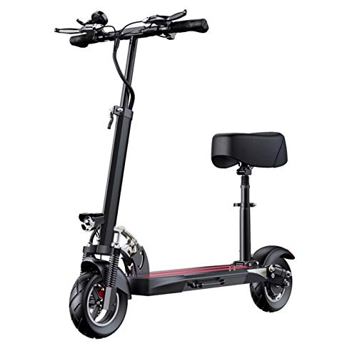 Electric Scooter : Helmets Electric Scooters 500W Motor, 100km Endurance, 10-inch Pneumatic Wheels, 200kg Load Capacity, Aviation Aluminum Alloy Material Foldable Commuting Scooter With Seat Suitable