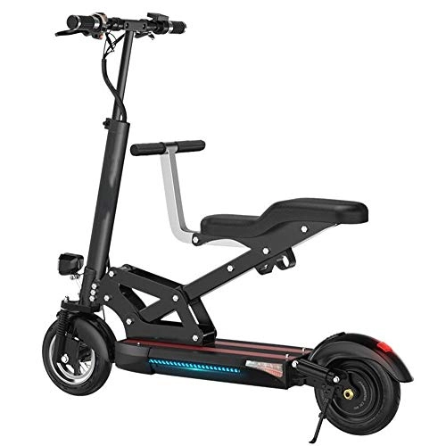 Electric Scooter : Helmets Foldable Electric Scooter 500 W Motor, 200kg Load, 30-150km Endurance, Double Disc Brakes, Double Seat Electric Scooter For Adult