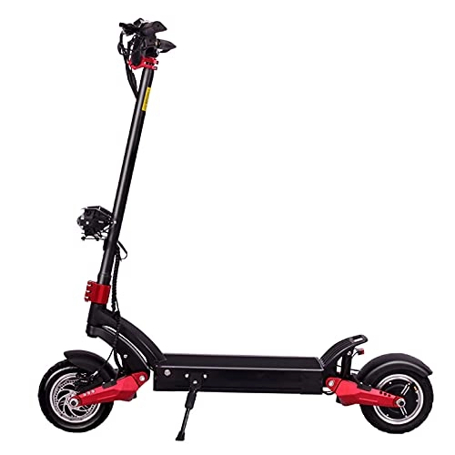 Electric Scooter : High-power Off-road Foldable Adult Electric Scooter, 10-inch Two-wheel Battery Car with Seat, Double Drive Double Shock-absorbing Pedal Scooter, 3200w Motor Pedal Folding Electric Scooter