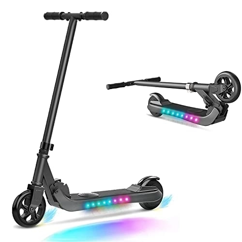 Electric Scooter : HST L6 Foldable Electric Scooter E Scooter Kids Kick Electric Scooter with LED Light, 200W, up to 6KM / h, 7" Wheels for Children
