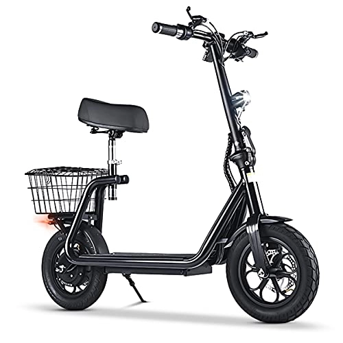 Electric Scooter : HUABANCHE Electric Scooters Adults,  40KM Long Range, 500W Motor, 45 km / h 48V 11AH Folding E Scooters with Seat and 12 inches Pneumatic Tires - M5 pro