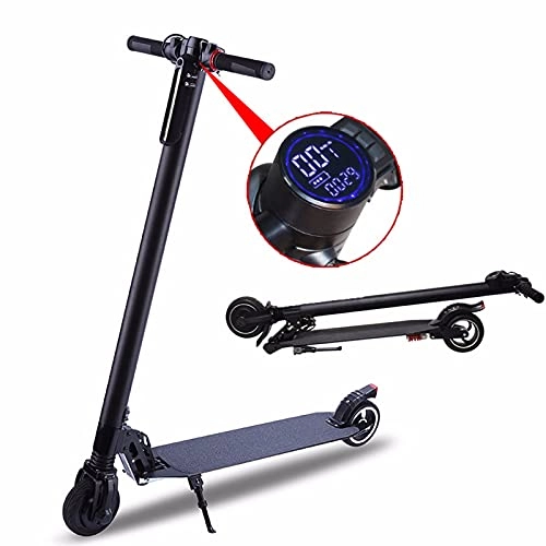 Electric Scooter : HYSK Electric Scooters for Adult With Shock Absorbers, Folding Electric Scooter, 350W Motor, Max Speed 16 MPH, Digital HD Waterproof Dashboard, 5.5 Inch / 6 Inch 6 inch