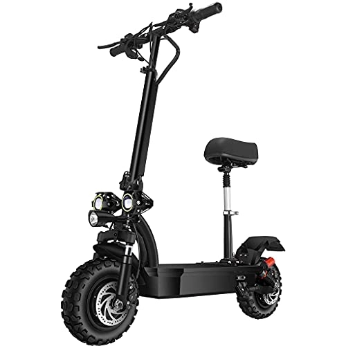 Electric Scooter : J&LILI Electric Scooter 3200W Motor Maximum Speed 70 Km / H Double Propulsion 11 Inch Offroad Vacuum Tire Double Disc Brake Folding Roller with 60V 26 Ah Lithium Battery