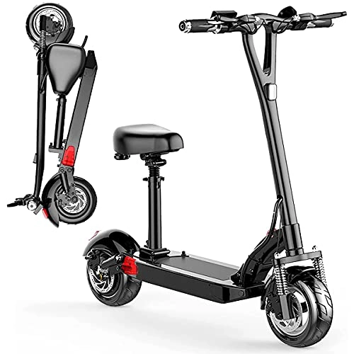 Electric Scooter : J&Z Foldable Electric Scooter for Adults Removable Seat Max Speed 50 KM / H 40 / 60 / 100 KM Long Range Portable Commuting Scooter 500W Motor Disc Brake And EABS LCD Meter, 100 Km
