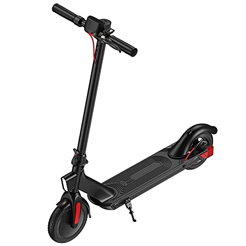 Electric Scooter : JAJU Electric Scooter Adult, Portable Foldable Electric Scooter With Speed Of 25 Km / h, 8.5 Inch Solid Rubber Tires, Electric Scooter With Seat.