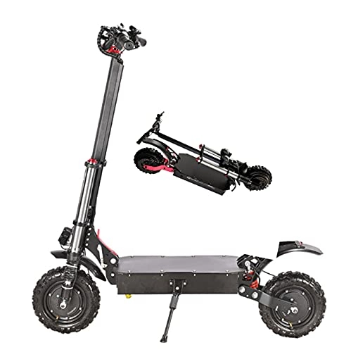 Electric Scooter : Jiaren®11 Inch Off-Road Electric Scooter Dual-Drive Dual-Motor 1200w48v13ah Lithium Battery Maximum Speed 35-70km / H Foldable Dual-Suspension Portable Scooter