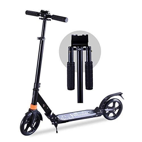 Electric Scooter : JSZHBC Folding city work travel tool campus city, Portable Commuter Scooters with Folding Handle, Birthday Gifts for Adults / Teens / Kids, Up to 100kg, Non-Electric Portable (Color : Black)