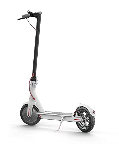Electric Scooter : JUDIG Ultra-light portable electric scooter for adults, 35 kilometers long distance, folding electric scooter, double safety brake, suitable for adults and children (white)