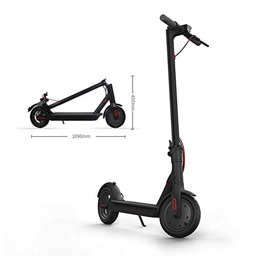 Electric Scooter : JW-YZWJ Explosion-Proof Tire Electric Scooter, Adult Folding Bicycle Light And Portable Two-Wheeled Scooter Electric, 32Km / H, Black