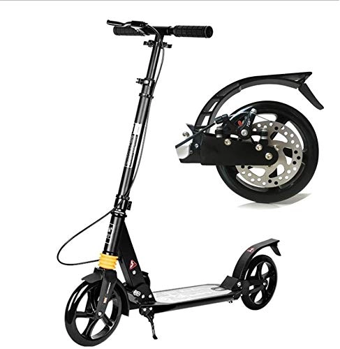 Electric Scooter : Kick Scooter Load 150Kg for Adults Teens Men Women Commuters 200Mm Big Wheels Roller with Disc Brakes, Non-Electric, Black