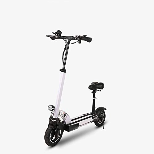 Electric Scooter : LFLDZ Electric Scooter, Foldable Electric Bicycle Adult Scooter Battery Commuter Electric Scooter Remote Battery Up To 70KM Off-Road Tire Portable, White, 48V40KM