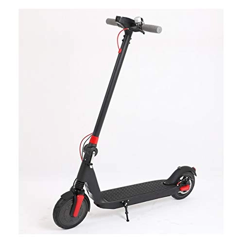 Electric Scooter : Lite Electric Scooter Adults Commuting Scooter Foldable Portable 8.5" Tires 36V Rechargeable Battery 25km / h Max Speed 30km Range (Color : Black)